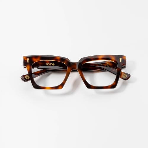 Kyme Eyewear Kyme Yasmine Dark Avana Sunglasses - Handmade Premium Italian Eyewear.  Color Dark Avana, Size Medium