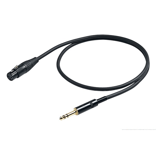 PROEL STAGE Cavo professionale bilanciato con connessioni spina jack Stereo Ø 6.3 mm Yongsheng - HPC225 - presa volante XLR 3P Yongsheng. Lunghezza: 1 metro. Colore disponibile: Nero. Altre lunghezze disponibili: visualizzare le specifiche tecniche