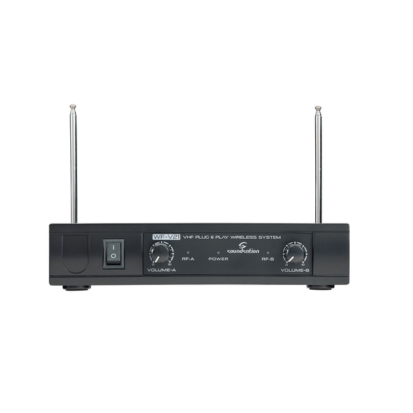 SOUNDSATION Radiomicrofono VHF Doppio Plug and Play con 2 Mic. Palmari (213.0 MHz - 215.5 MHz)