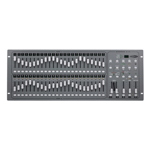 SHOWTEC SHOWMASTER48 MK2 CENTRALINA LUCI MIDI DMX 48 CANALI 24+24 PRESET 96 SCENE 23976 PASSI LOOP MONTAGGIO RACK ALIMENTATORE