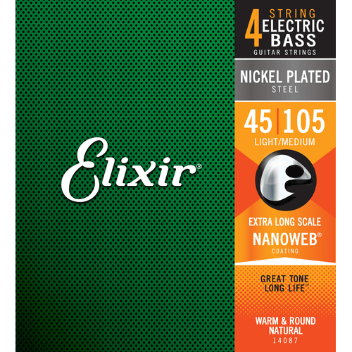 ELIXIR 14087 ELECTRIC BASS NICKEL PLATED STEEL NANOWEB