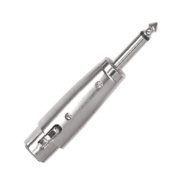 PROEL STAGE Adattatore professionale in metallo: presa XLR 3 poli -&gt; spina jack mono Ø 6.3 mm.