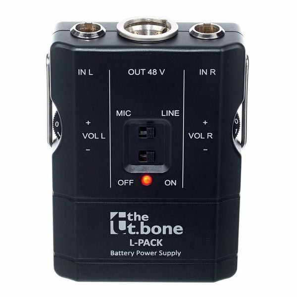 THE T.BONE L-PACK ALIMENTATORE PHANTOM 9 VOLT A BATTERIA PER 2 MICROFONI TQG MINI XLR 3 POLI