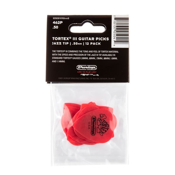 Dunlop 462P Tortex III Red .50