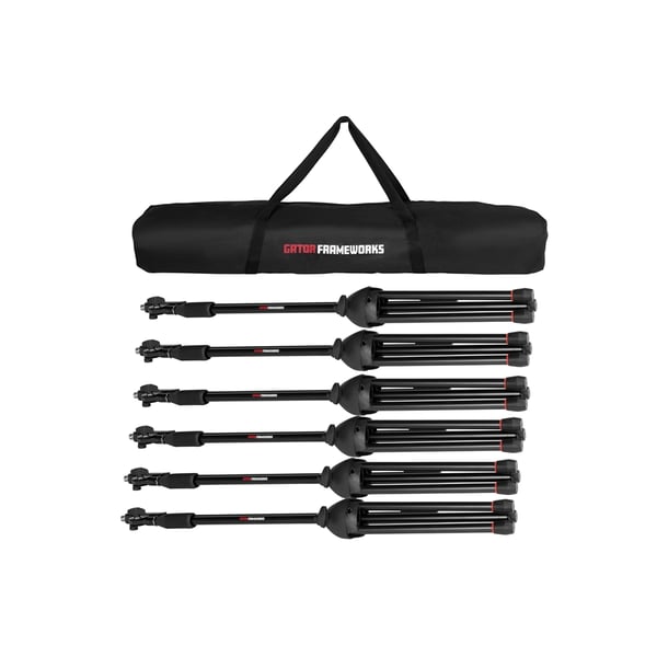 Gator Frameworks GFW-MIC-6PACKBG Set di 6 supporti microfonici con borsa per il trasporto
