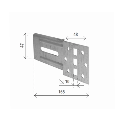BANDIERINA PER MOTORE FERRO ZINCATO QUADRO 10 3 FORI
