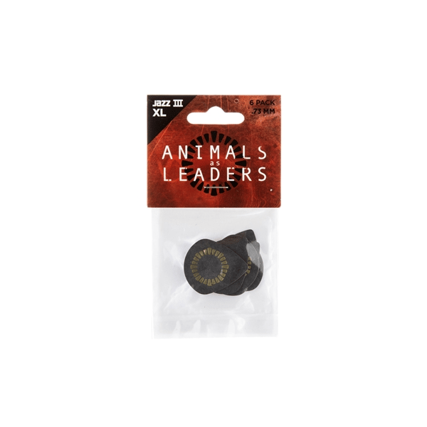 Dunlop AALP04 Animal As Leaders Tortex Jazz III XL, Black .73mm Player's Pack/6