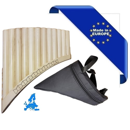 HORA FLAUTO DI PAN SOLIST CONTRALTO IN SOL MADE IN EUROPE + BORSA 12 CANNE LA1-MI3 IN ACERO FORMA CURVA ORNAMENTO BASSO INTAGLIATO EX-DEMO