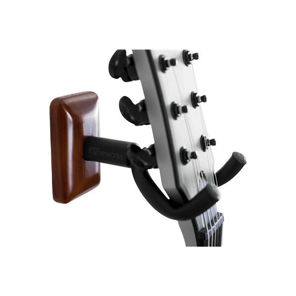 Gator Frameworks GFW-GTR-HNGRMHG Supporto a muro per chitarra con piastra mogano<br>