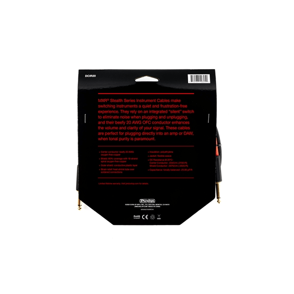 Mxr DCIR20 Cavo Strumento Stealth Series 6 metri