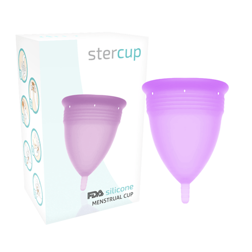 COPPA MENSTRUALE STERCUP TAGLIA L COLORE VIOLA FDA SILICONE