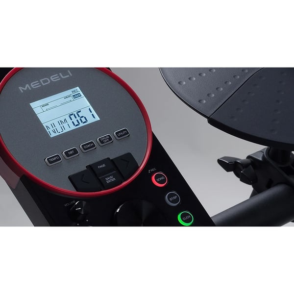 MEDELI Batteria elettronica compatta, pieghevole e dal design elegante con Snare Pad a 2 zone da 10" ed espandibiltà a 2 Crash e 4 Tom.