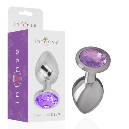 INTENSE ANAL TOYS INTENSE - PLUG ANALE IN METALLO ALLUMINIO CON CRISTALLO VIOLA MISURA L