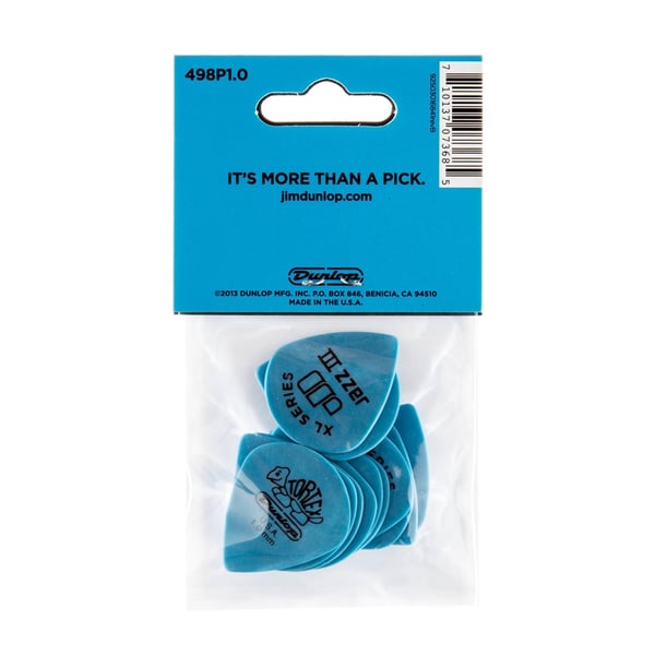 Dunlop 498P1.00 TORTEX JAZZ III XL, 1.0MM