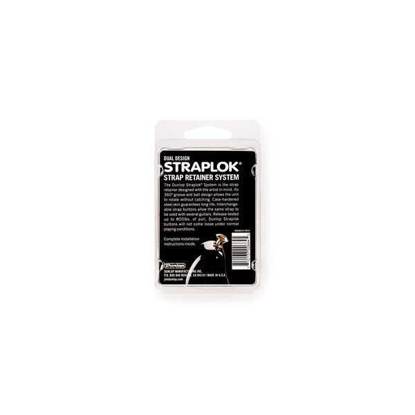 Dunlop SLS1034G Straplok Dual Design Strap Retainer System, Gold