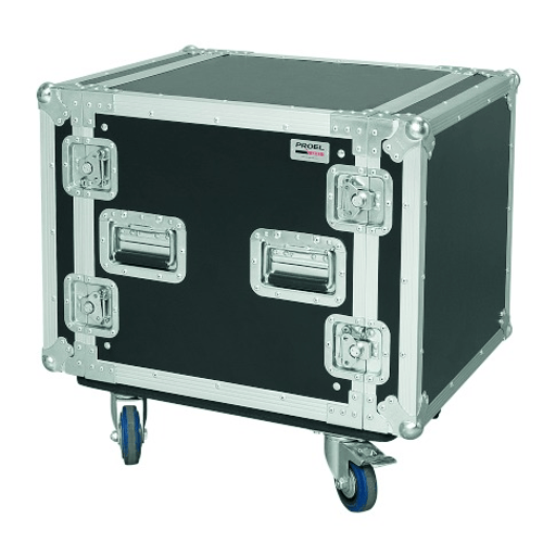 PROEL STAGE Flight case professionale 10U a rack 19', profondità utile corpo 45cm.