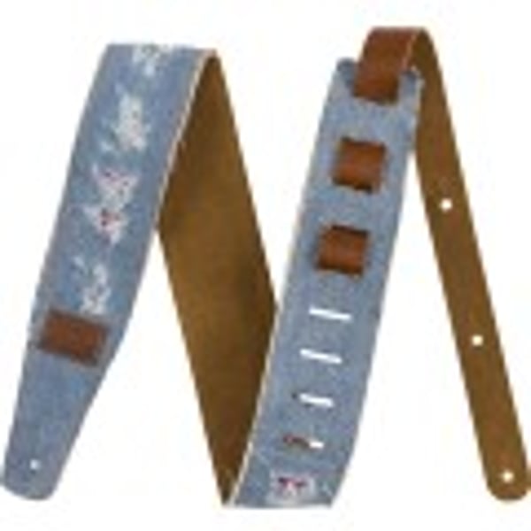 Tracolla in denim strappato Fender® x Wrangler®, Indigo