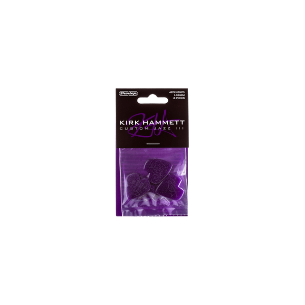 Dunlop 47PKH3NPS Kirk Hammett Purple Sparkle Jazz III Player's Pack/6