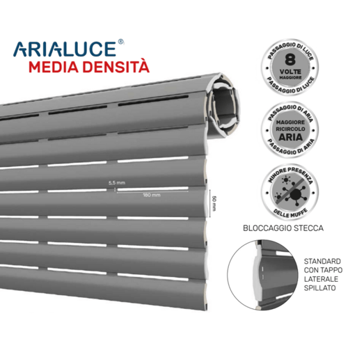 Tapparelle Alluminio Coibentato Media Densità Foro Largo 12x50 ARIALUCE