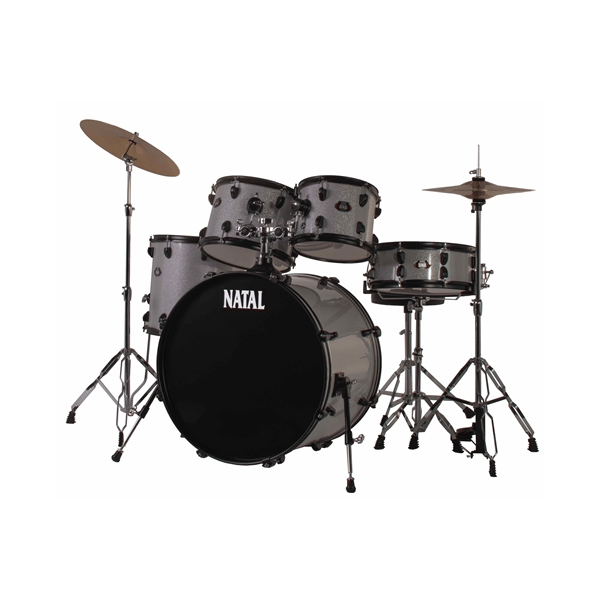 Natal DNA F22 5 pezzi White Sparkle - Black Hardware