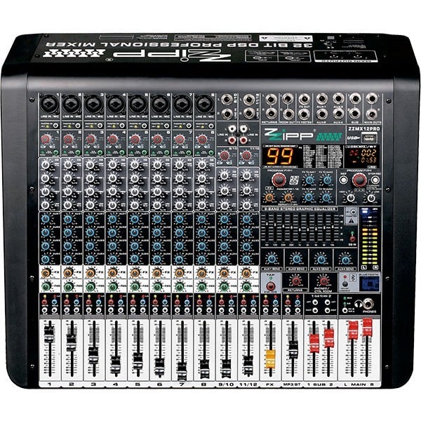 ZZIPP MIXER PROFESSIONALE 12 CANALI CON USB EDSP 99 EFFETTI