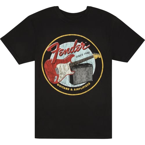 Maglietta Fender® 1946 chitarre e amplificatori, nero vintage, XXL