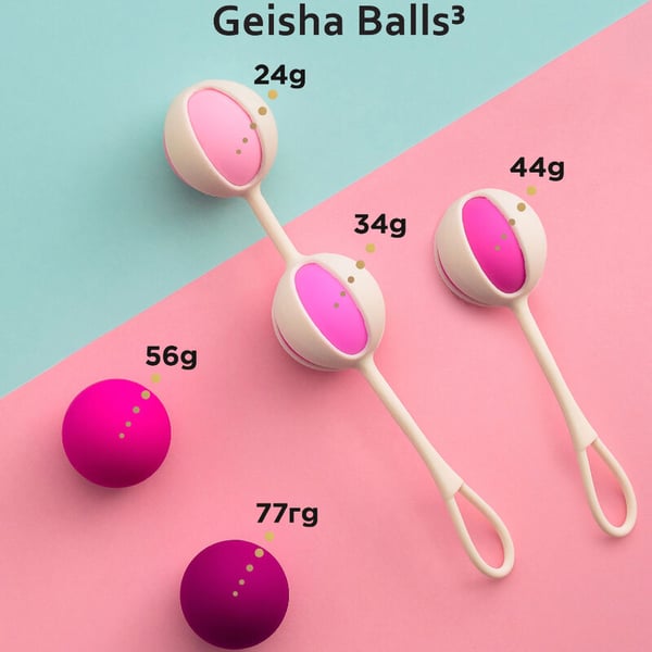 GVIBE - SET 5 BOULES DE GEISHA3 ROSE SUCRE