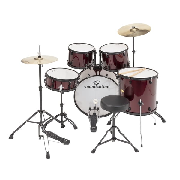 SOUNDSATION Drum Set 5 pcs in Pioppo con finitura rivestita Wine Red