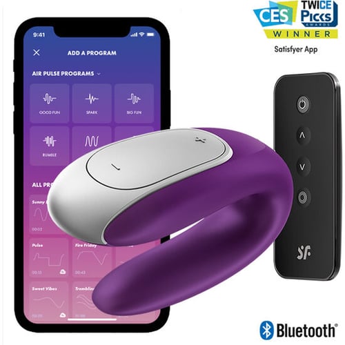 SATISFYER CONNECT SATISFYER - VIBRATORE DOPPIO PARTNER DIVERTENTE VIOLA