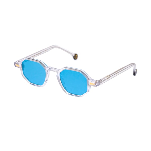 サングラス KYME Kyme - EZIO COL 5 - KYMINI - honey sky blue Kyme Eyewear Rio: vintage octagonal sunglasses. Color Black