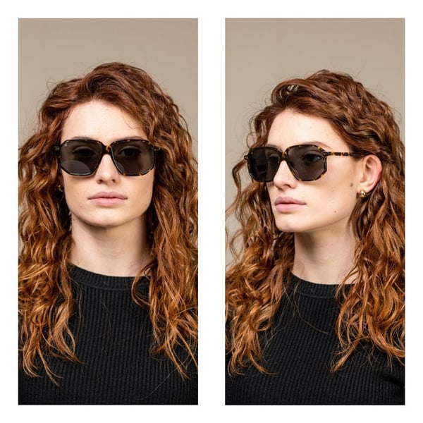 Kyme Eyewear Sebastien: oversized ultralite acetate aviator sunglasses. Color Tobacco/milky nude, Material Acetate cellulose, Size XL
