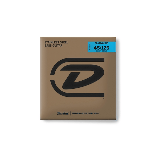 Dunlop DBFS45125S Corde basso Flatwound Scala corta Set/5