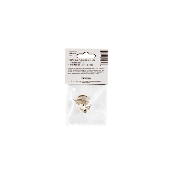 Dunlop 33P N/S 4FINGER & 1THUMB .015 - PLAYER'S PACK 5 PLETTRI