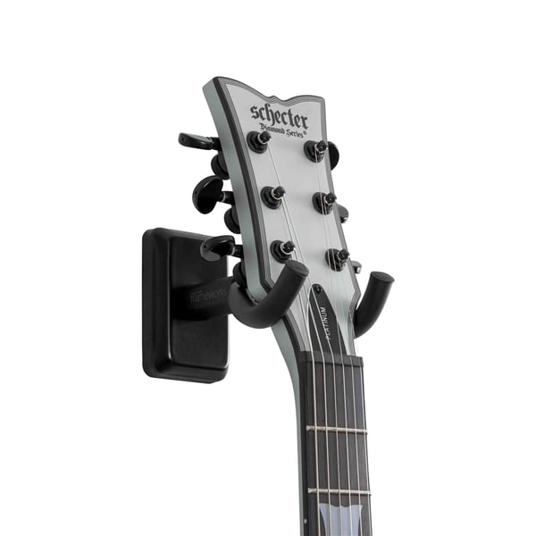 Gator Frameworks GFW-GTR-HNGRBLK Supporto a muro per chitarra con piastra nera<br>