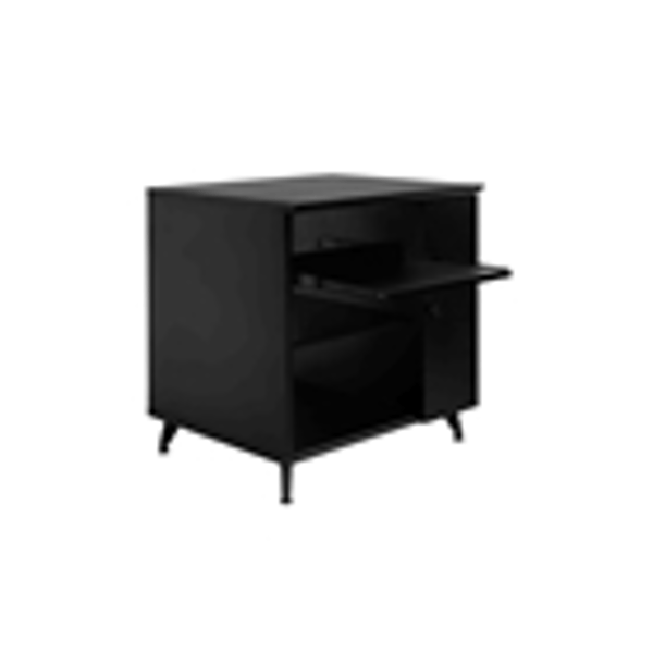 Gator Frameworks GFW-ELITESIDECAR-BLK Mobile rack sidecar cabinet in legno con finitura nera<br>