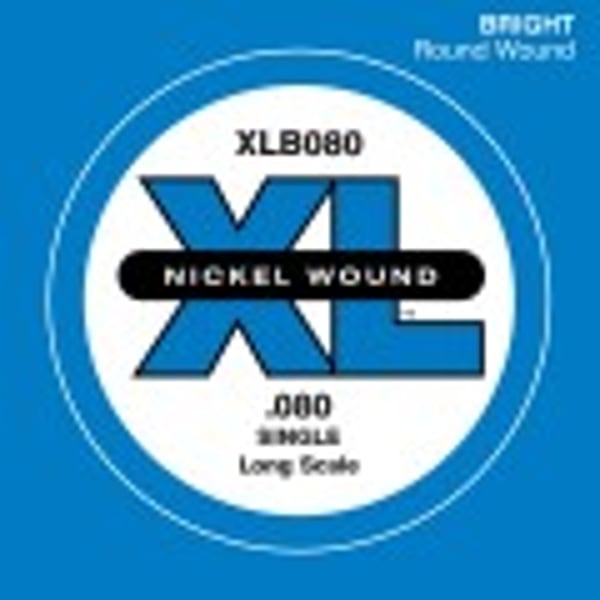 D'ADDARIO Nickel Wound Bass Guitar Single String, Long Scale, .080