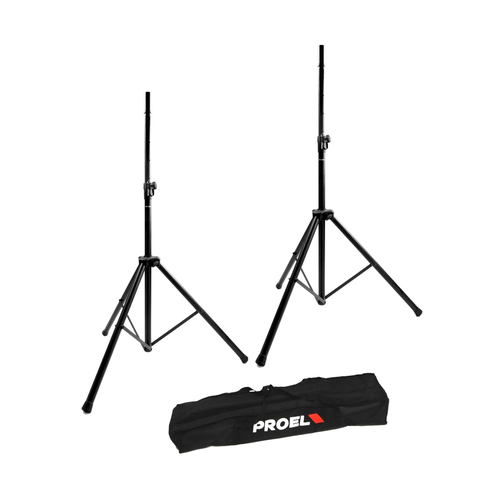 PROEL STAGE Coppia di supporti in alluminio per casse acustiche FRE300BK forniti in pratica borsa di trasporto in Nylon 210D.