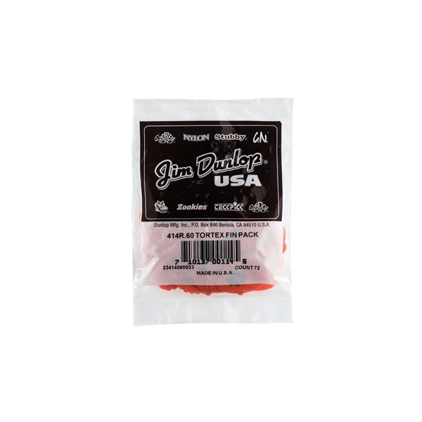 Dunlop 414R Tortex Fin Orange .60