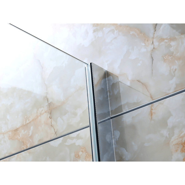 Parete Doccia Walk-In Vetro 8 MM Trasparente Temperato - Soluzione Centrale. Misure 120 Cm