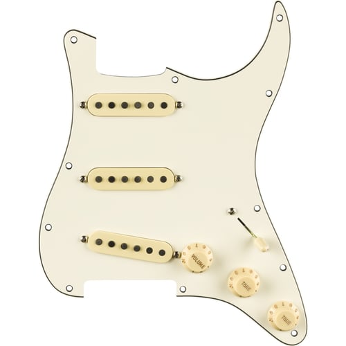 Fender Pre-Wired Strat Pickguard, Pure Vintage '65 w/RWRP Midde, Parchment 11 Hole PG