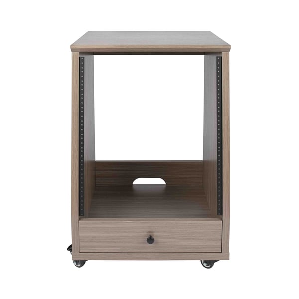 Gator Frameworks GFW-ELITESTUDIORK12-GRY Rack da studio inclinato 12 unità con finitura grigia in legno Driftwood<br>