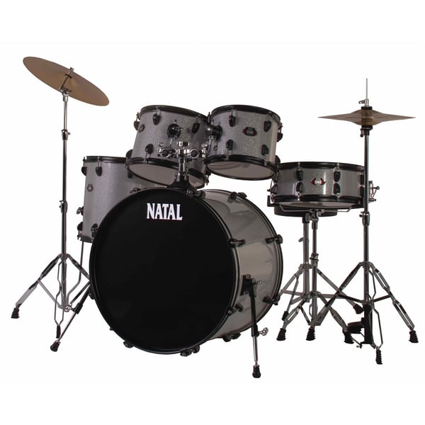 Natal DNA F22 5 pezzi White Sparkle - Black Hardware