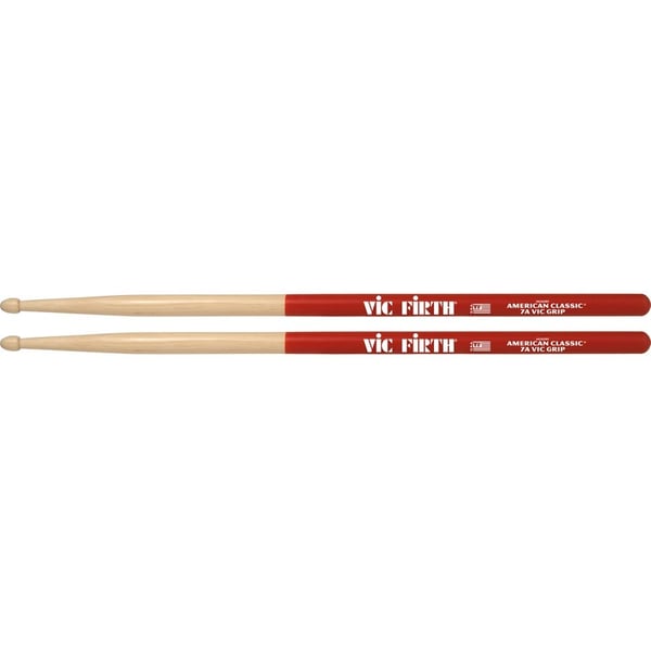 VIC FIRTH Bacchette Hicory American Classic® Vic Grip Punta in Legno. Modello 7AVG