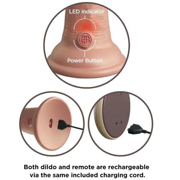 KING COCK ELITE - REALISTISCHER VIBRATOR & SILIKON-DILDO MIT FERNBEDIENUNG 23 CM
