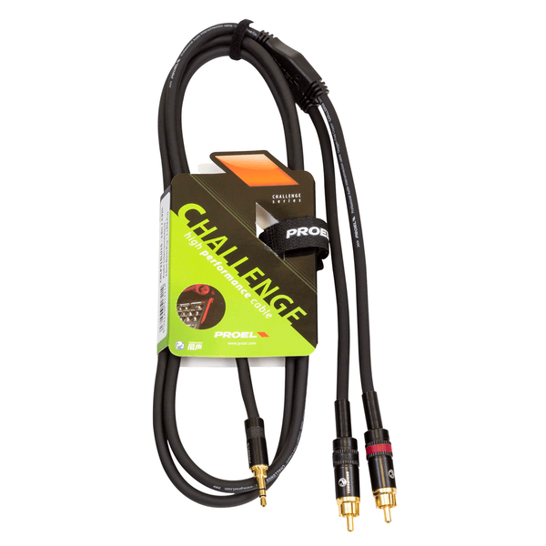 PROEL STAGE Cavo audio professionale 'Y' con connessioni spina jack Stereo 3.5mm YongSheng - 2 x RCA Maschio YongSheng. Colore disponibile: BK