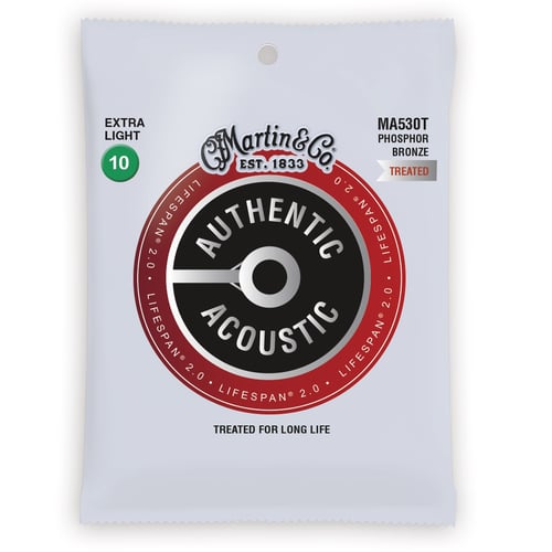 MARTIN Authentic Acoustic Lifespan® 2.0, 92/8 Phosphor Bronze, Extra Light