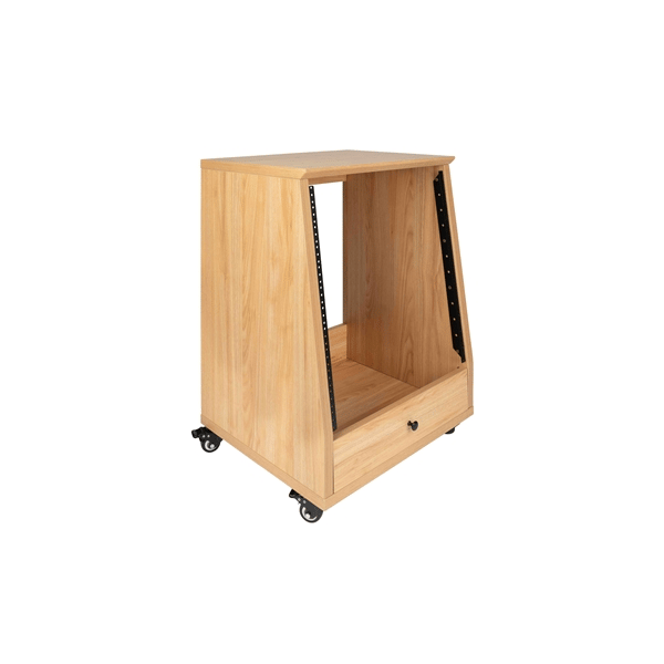 Gator Frameworks GFW-ELITESTUDIORK12-MPL Rack da studio inclinato 12 unità con finitura in acero naturale opaco<br>