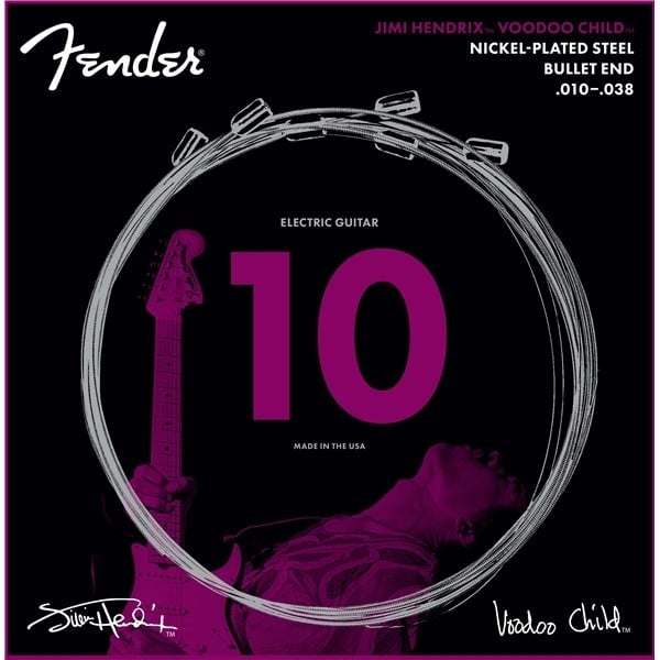 FENDER Set di Corde Hendrix Voodoo Child™ con Bullet End NPS 10-38. Modello 0733250609