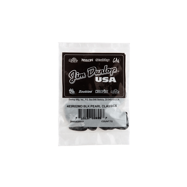 Dunlop 483R#02 Black Perloid - Medium