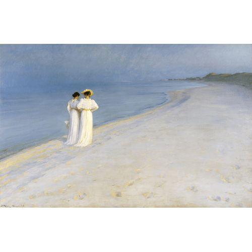Peder Severin Krøyer Sera d'estate sulla spiaggia di Skagen. Anna Ancher e Marie Krøyer che camminano insieme